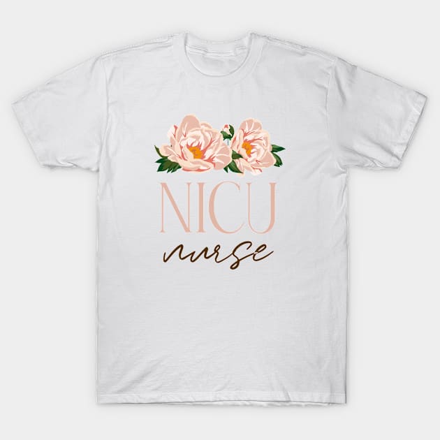 NICU nurse - boho wild rose Design T-Shirt by best-vibes-only